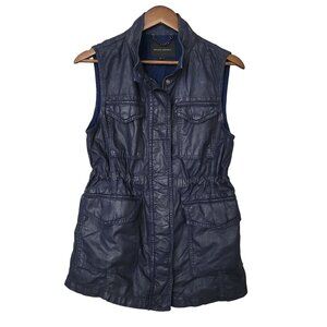 Banana Republic Utility Vest Womens Size S Blue Sleeveless Chain Detail